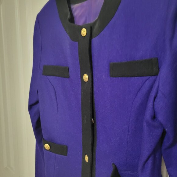Vintage Women's Button Up Purple Blazer (Size: Large L) - Picture 6 of 6